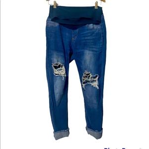 S.O.N.G. Maternity Roll Bottom Jeans- Small